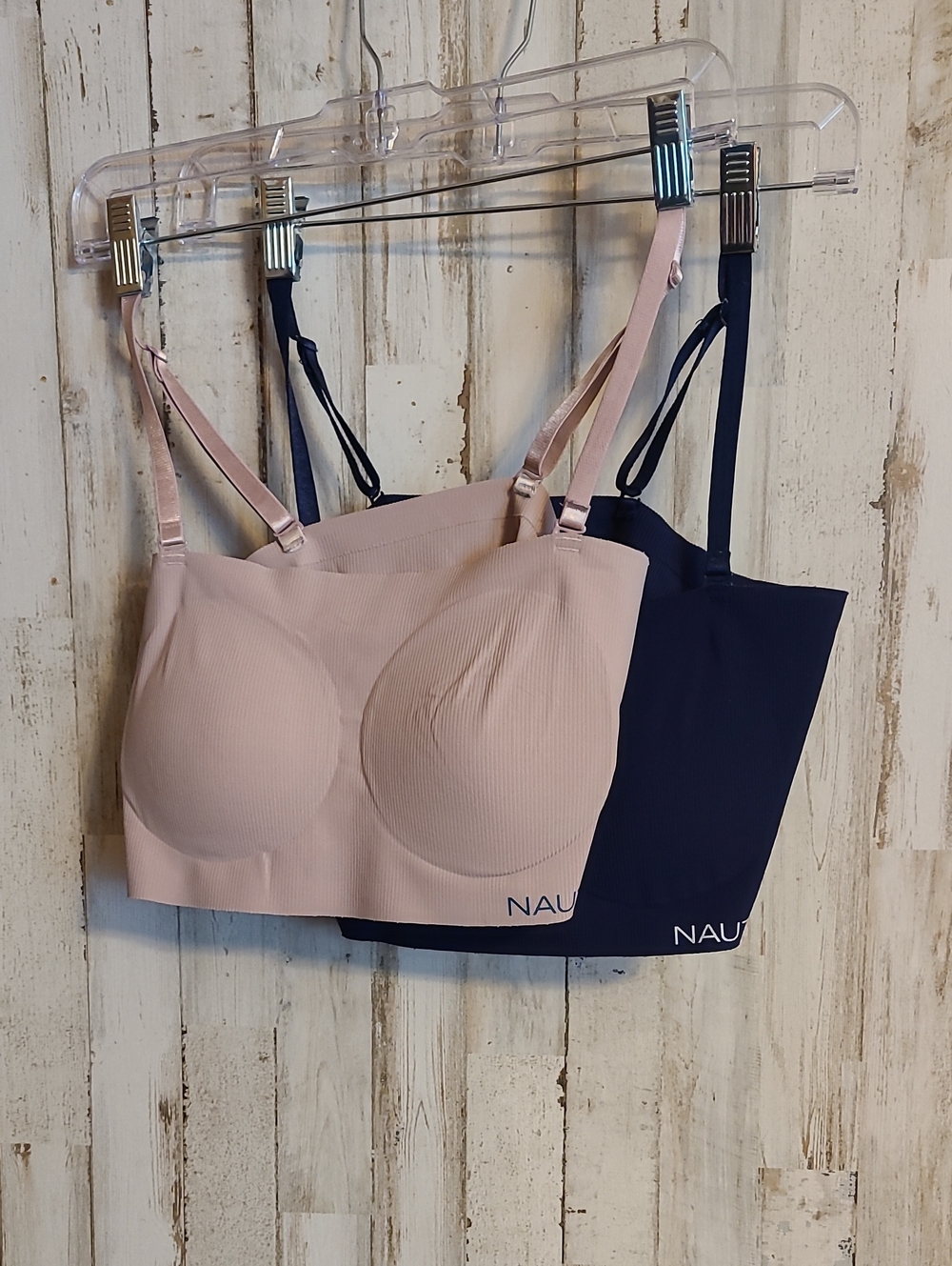 Nautica Seamless Padded Bralettes in Blush Pink and Navy